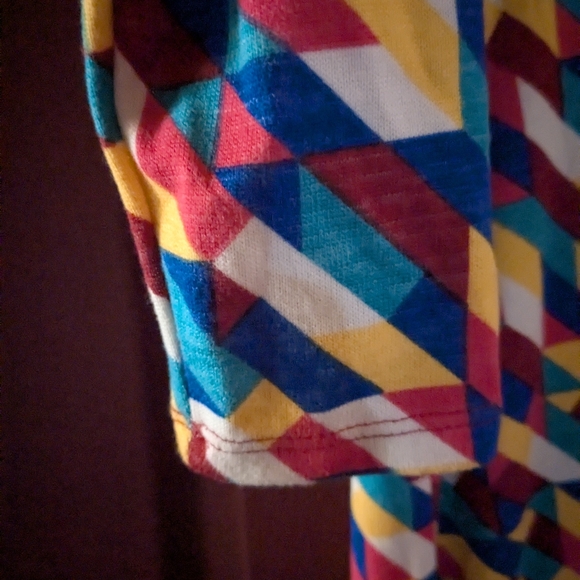 Colorful Geometric Patterned Long Cardigan - Picture 3 of 4